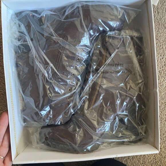 Brown Combat Lace Up Boot - Cute for outdoor wedding! - Picture 5 of 5